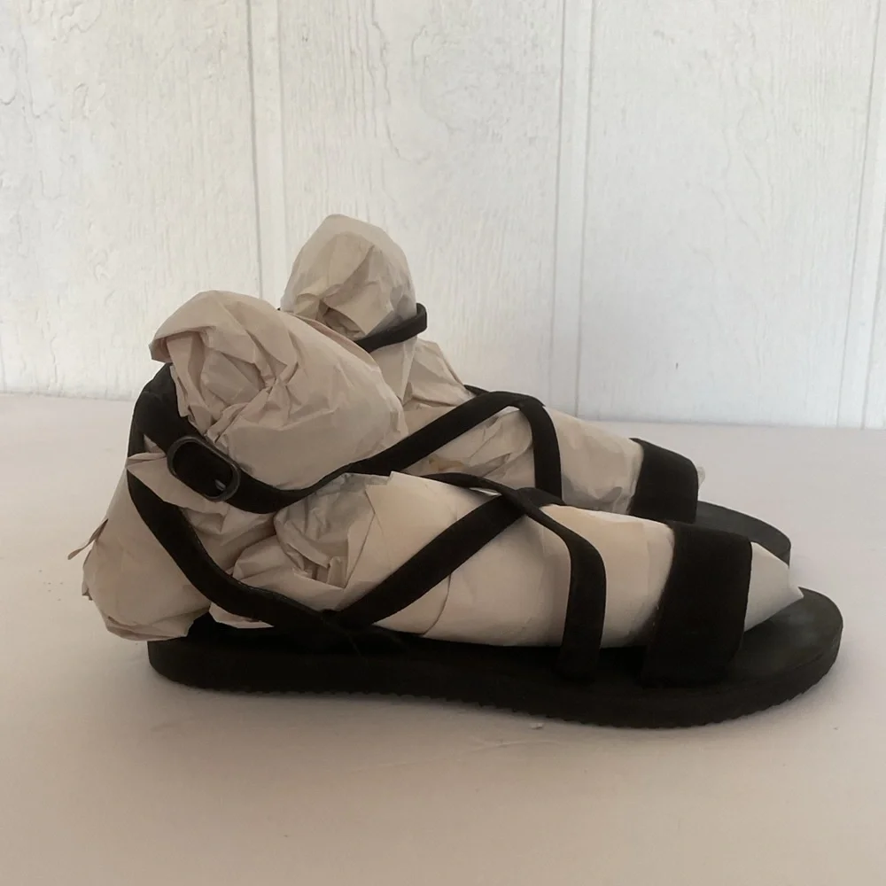Eileen Fisher Black leather Sandals size 8.5 - Picture 2 of 10